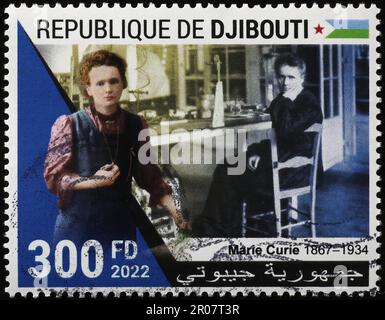 Portraits de Marie Curie sur timbre africain Banque D'Images