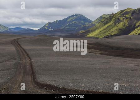 Roulez jusqu'à Eldgia, Fjallabak, Islande Banque D'Images