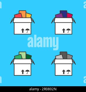 Carton plein pour le stockage, le logo boutique Illustration de Vecteur