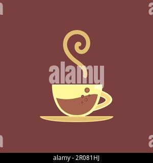 Vector affiche, bannière avec la tasse de café chaud et de bulles, papier peint rétro pour coffe house, thème coffein Illustration de Vecteur