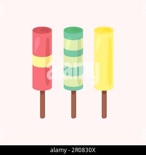 Vector set de glaces avec trois thèmes de couleur Illustration de Vecteur