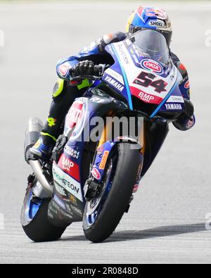 Toprak Razgatlioglu (TUR) Yamaha YZF R1 Pata Yamaha Prometeon WorldSBK pendant le championnat du monde SBK FIM Superbike pendant la course 2 au circuit de Barcelone-Catalunya sur 7 mai 2023 à Barcelone, Espagne. (Photo de Bagu Blanco / PRESSIN) Banque D'Images