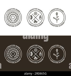 Vector set de la nature et les voyages en eps logo Illustration de Vecteur