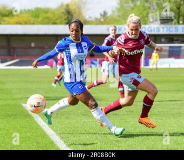 Crawley, Royaume-Uni. 07th mai 2023. Danielle carter de Brighton et Hove Albion lors du match de Super League féminin de la FA entre Brighton et Hove Albion Women et West Ham United Dames au stade de retraite du peuple sur 7 mai 2023 à Crawley, au Royaume-Uni. (Photo de Jeff Mood/phcimages.com) Credit: PHC Images/Alamy Live News Banque D'Images