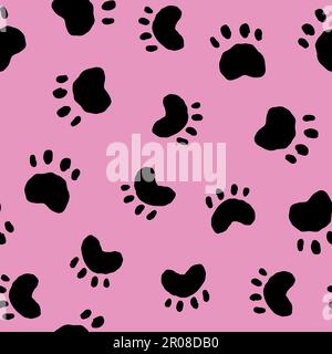 Imprimé pattes de chien sans coutures. Gabarit mignon pour le design, papier d'emballage, carte, affiche, bannière, circulaire. Illustration de Vecteur