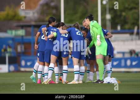 Londres, Royaume-Uni. 07th mai 2023. Londres, 7 mai 2023 : rencontre de l'équipe de Chelsea pendant le match de la Super League Barclays FA Womens entre Chelsea et Everton United à Kingsmeadow, Londres, Angleterre. (Pedro Soares/SPP) crédit: SPP Sport presse photo. /Alamy Live News Banque D'Images