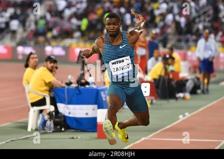 Doha, Qatar, 5 mai 2023. Fabrice Hugues Zango, du Burkina Faso, est en compétition avec Triple Jump Men pendant la Diamond League 2023 au stade international de Khalifa à Doha, au Qatar. 5 mai 2023. Crédit : Nikola Krstic/Alay Banque D'Images