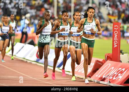 Doha, Qatar, 5 mai 2023. Faith Cherotich of Kenya, Mutile Winfred Yavi of Bahrain, Beatrice Chepkoech of Kenya concourent en 3000m Steeplechase Women lors de la Diamond League 2023 au stade international de Khalifa à Doha, au Qatar. 5 mai 2023. Crédit : Nikola Krstic/Alay Banque D'Images