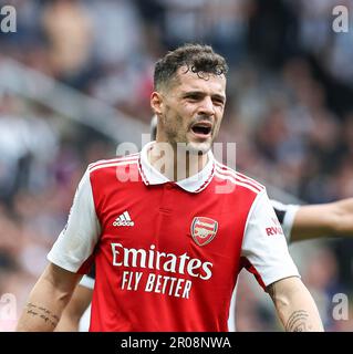 7th mai 2023 ; St James' Park, Newcastle, Angleterre : Premier League football, Newcastle United versus Arsenal ; Arsenal's Granit Xhaka Banque D'Images