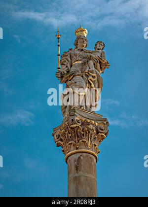 Vue détaillée de la colonne Marian à Dudertsadt, Allemagne Banque D'Images