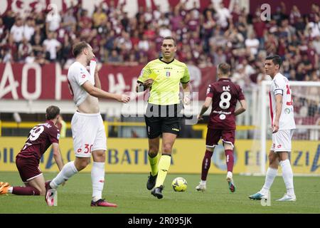 Turin, Italie. 07th mai 2023. Luca Zufferli, arbitre, pendant le championnat italien Serie Un match de football entre le FC de Turin et l'AC Monza sur 7 mai 2023 au stade de Grande Torino à Turin, Italie - photo Alessio Morgese / E-Mage crédit: Alessio Morgese / Alay Live News Banque D'Images