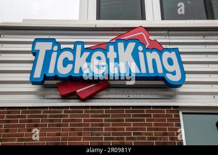 Minneapolis, Minnesota. Le vendeur de billets d'événement TicketKing est un courtier de billets indépendant, privé, à service complet spécialisé dans la prime et h Banque D'Images