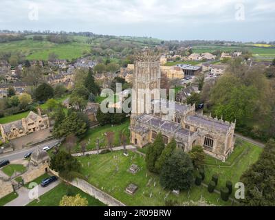 St. James' Church Chipping Campden Cotswolds Royaume-Uni drone , aérienne, Banque D'Images