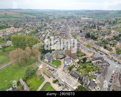 Chipping Campden Cotswold Royaume-Uni marché ville drone vue aérienne Banque D'Images