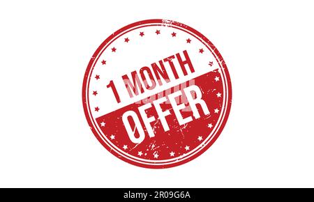 Offre de 1 mois caoutchouc Grunge Stamp Seal Illustration vectorielle Illustration de Vecteur