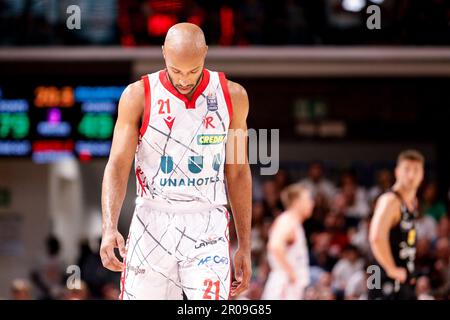 Reggio Emilia, Italie. 07th mai 2023. PalaBigi, Reggio Emilia, Italie, 07 mai 2023, Andre Jones (Unihotels Reggiana) pendant UNAHOTELS Reggio Emilia vs Dolomiti Energia Trentino - Championnat italien de basket-ball série A crédit: Live Media Publishing Group/Alay Live News Banque D'Images