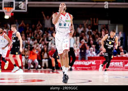 Reggio Emilia, Italie. 07th mai 2023. PalaBigi, Reggio Emilia, Italie, 07 mai 2023, Andre Jones (Unihotels Reggiana) pendant UNAHOTELS Reggio Emilia vs Dolomiti Energia Trentino - Championnat italien de basket-ball série A crédit: Live Media Publishing Group/Alay Live News Banque D'Images
