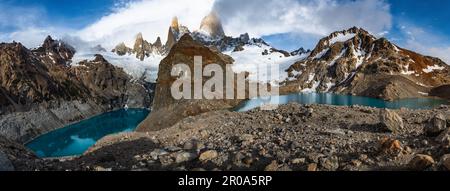 Paysage panoramique Laguna de Los Tres et Fitz Roy Montain à El Chalten Patagonie Argentine Banque D'Images