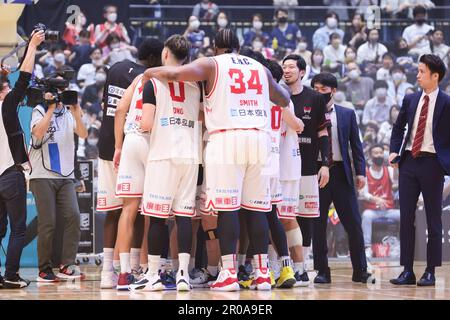 Kanagawa, Japon. 7th mai 2023. Groupe d'équipes Toyama Grouses Basketball : 2022-23 B.LEAGUE B1 match entre Yokohama B-Corsairs 81-84 Grouses Toyama à Yokohama Budokan à Kanagawa, Japon . Credit: AFLO SPORT/Alay Live News Banque D'Images