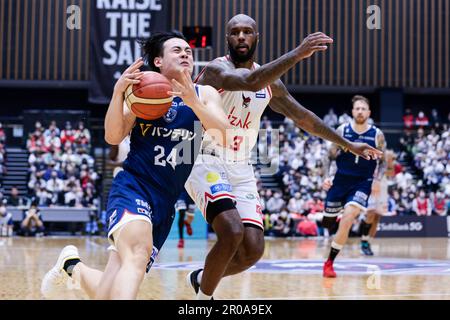 Kanagawa, Japon. 7th mai 2023. Novar Gadson (méses) Basketball : 2022-23 B.LEAGUE B1 jeu entre Yokohama B-Corsairs 81-84 méses Toyama à Yokohama Budokan à Kanagawa, Japon . Credit: AFLO SPORT/Alay Live News Banque D'Images