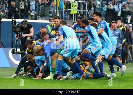 Saint-Pétersbourg, Russie. 07th mai 2023. Les joueurs de Zenit en action pendant le match de football de la première Ligue russe entre Zenit Saint-Pétersbourg et Spartak Moscou à Gazprom Arena. Zenit 3:2 Spartak. (Photo de Maksim Konstantinov/SOPA Images/Sipa USA) crédit: SIPA USA/Alay Live News Banque D'Images