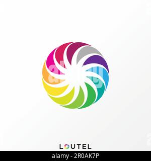 Logo design Graphic concept créatif abstrait premium libre vecteur stock taille cercle snoosh ferris roue comme sucrerie. Lié aux jouets de la communauté artistique Illustration de Vecteur