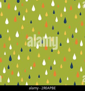 Vector main-dessiné couleur sans couture puildish simple motif pour enfants avec de jolies gouttes dans le style scandinave sur un fond blanc. Illustration de Vecteur