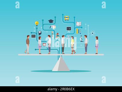 Égalité des personnes concept d'éducation. Illustration vectorielle Illustration de Vecteur