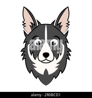 image couleur de la tête de chien collie. Bon usage pour symbole, mascotte, icône, avatar, tatouage, T-shirt, logo ou toute image de borde Illustration de Vecteur
