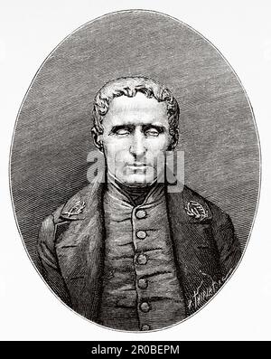 Portrait de Louis Braille (1809-1852) éducateur français et inventeur d'un système de lecture et d'écriture, appelé Braille en son honneur, pour les personnes ayant des déficiences visuelles, France. Ancienne gravure du 19th siècle de la nature 1887 Banque D'Images