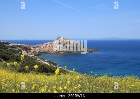 Belle vue sur Castello dei Doria (château de Doria) au printemps, Sardaigne Banque D'Images