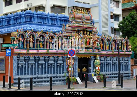 Singapour - Temple Sri Krishnan - Temple hindou Waterloo Street Banque D'Images