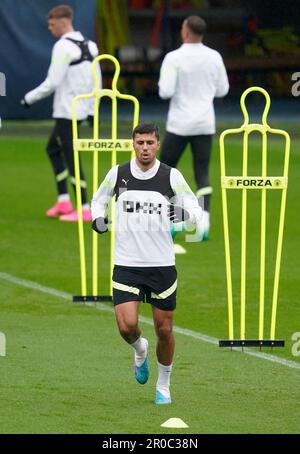 Rodri of Manchester City lors d'une session d'entraînement au stade Academy, Manchester. Date de la photo : 8th mai 2023. Crédit photo à lire: Andrew Yates/Sportimage crédit: Sportimage Ltd/Alay Live News Banque D'Images