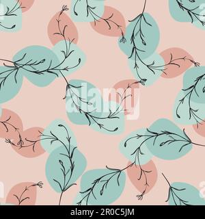 Motif floral sans couture à la main et motif botanique. Plante de fleurs sauvages vintage. Arrière-plan abstrait pastel. Style créatif. Papier peint de conception graphique, packagin Illustration de Vecteur