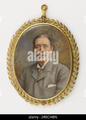 Portrait miniature de John Feeney, 1907. Allen Edward Everitt. John Feeney (1839-1905) était propriétaire du journal et philanthrope de la poste de Birmingham. En son pouvoir, il a laissé la majeure partie de sa fortune à la charité, principalement pour le bénéfice de la ville de Birmingham, dont £50 000 pour fournir une autre galerie pour le musée et la galerie d'art de Birmingham. Banque D'Images
