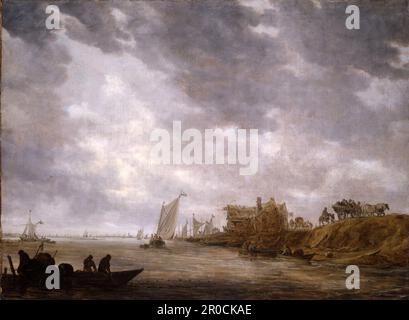 Une scène de rivière, 1642. Jan Joseph van Goyen . Banque D'Images