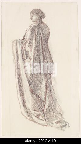 Femme - étude sur la draperie - personnage de fond pour St Theophilus et l'Ange?. Sir Edward Burne-Jones Banque D'Images