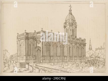 Gravure. - Église Saint-Philippe, Birmingham. Collection Wilkinson, vol. I. Lithographe : Allan & Ferguson. Graveur : W H Smith Banque D'Images