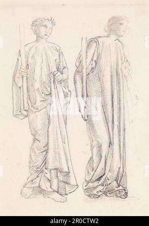 Série St George - deux études de femmes Attendants pour 'la princesse conduit au Dragon', 1865-1866. Artiste: Sir Edward Burne-Jones Banque D'Images