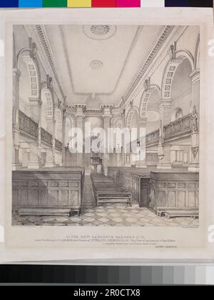 Lithographie - intérieur de l'église Saint-Philippe, Birmingham [non daté]. Artiste: Henry Harris Banque D'Images