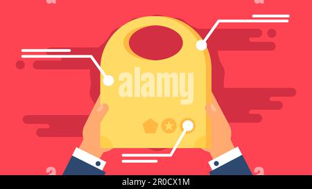 Le concept Shop du forfait Shopping avec les produits. Bannière de vente. Les tablettes sont stockées avec une offre pour l'impression, la circulaire, l'autocollant et l'affiche. Vecteur Illustration de Vecteur