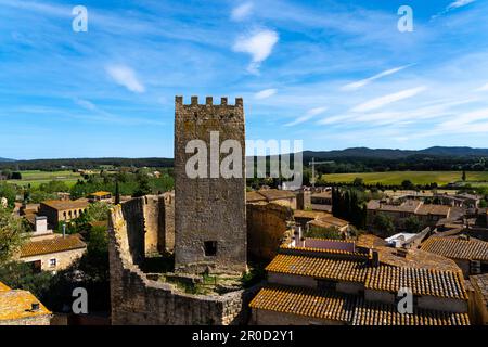 Castell de Peratallada, à Forallac, Baix Emporda, Costa Brava, Gérone, Catalogne. Le château date du 11th siècle. Banque D'Images