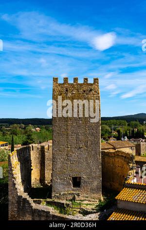 Castell de Peratallada, à Forallac, Baix Emporda, Costa Brava, Gérone, Catalogne. Le château date du 11th siècle. Banque D'Images