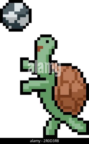 pixel art de la balle de jeu de tortue Illustration de Vecteur