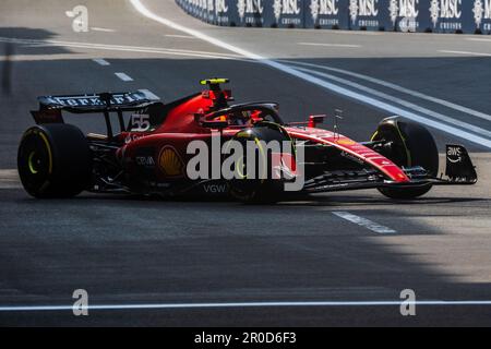 BAKOU, AZERBAÏDJAN, circuit de la ville de bakou, 30 avril 2023 : n° 55, Carlos SAIINZ Jr Team Scuderia Ferrari, lors du Grand Prix de Formule 1 d'Azerbaïdjan à Bakou Banque D'Images
