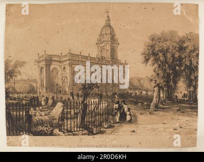 Lithographie. - Église Saint-Philippe, Birmingham. Collection Wilkinson, vol. I Banque D'Images