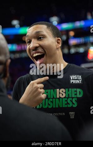 Philadelphie, Philadelphie, PA, États-Unis. 7th mai 2023. PHILADELPHIE, PA - MAI 7: Grant Williams #12 du celte de Boston réagit avant le jeu 4 de la partie 2 de la Conférence de l'est demi-finales 2023 de la NBA playoffs contre le Philadelphie 76ers on 7 mai 2023 au Wells Fargo Center à Philadelphie, PA. (Credit image: © Stephen Nadler/PX Imagens via ZUMA Press Wire) USAGE ÉDITORIAL SEULEMENT! Non destiné À un usage commercial ! Crédit : ZUMA Press, Inc./Alay Live News Banque D'Images