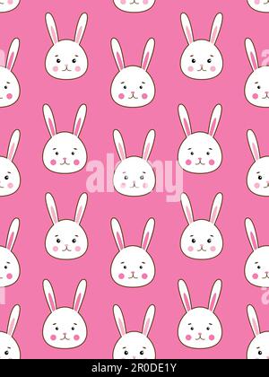 motif vectoriel sans coutures avec joli lapin. Illustration de Vecteur