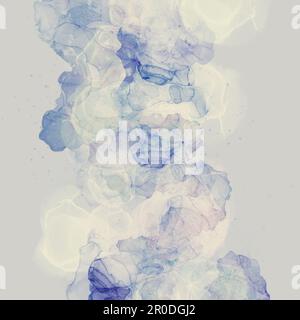 Alcool encre Art Résumé fond, bleu sur terre couleur, automne, hiver, houle, courbe, Place, belle, mouvement Banque D'Images