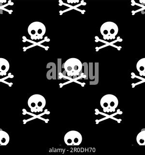 Motif pirate sans coutures - jolie collection d'aventures en mer. Crâne de pirate et. Des éléments amusants pour les pirates pour les enfants. Illustration de Vecteur